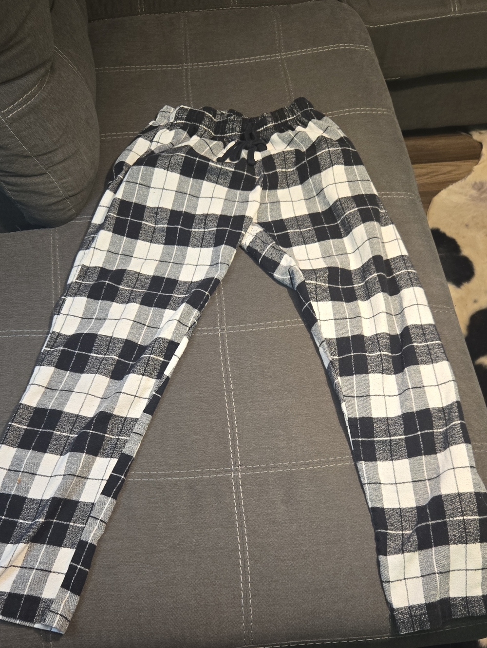 Men's Black & White Plaid Lounge Pants